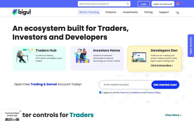 Bigul homepage screenshot