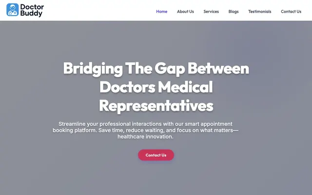 DoctorBuddy homepage screenshot