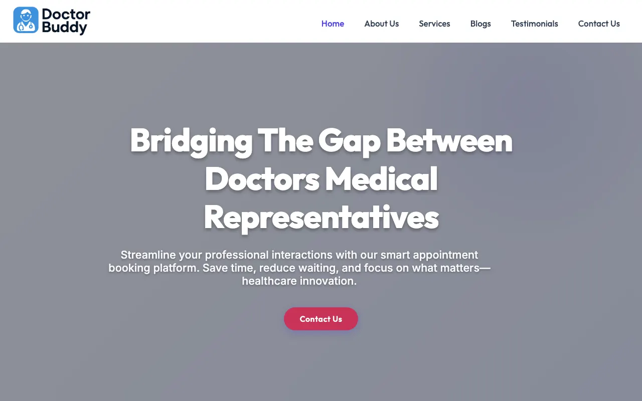 DoctorBuddy homepage screenshot