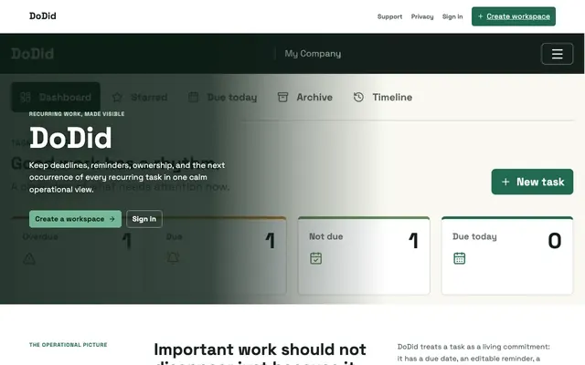 DoDid homepage screenshot