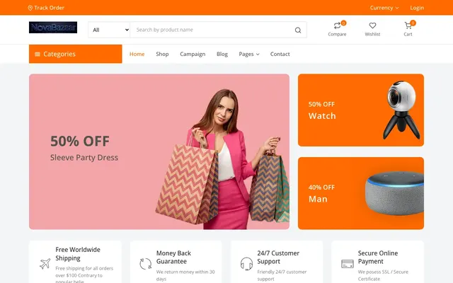 Ecommerce Platform homepage screenshot