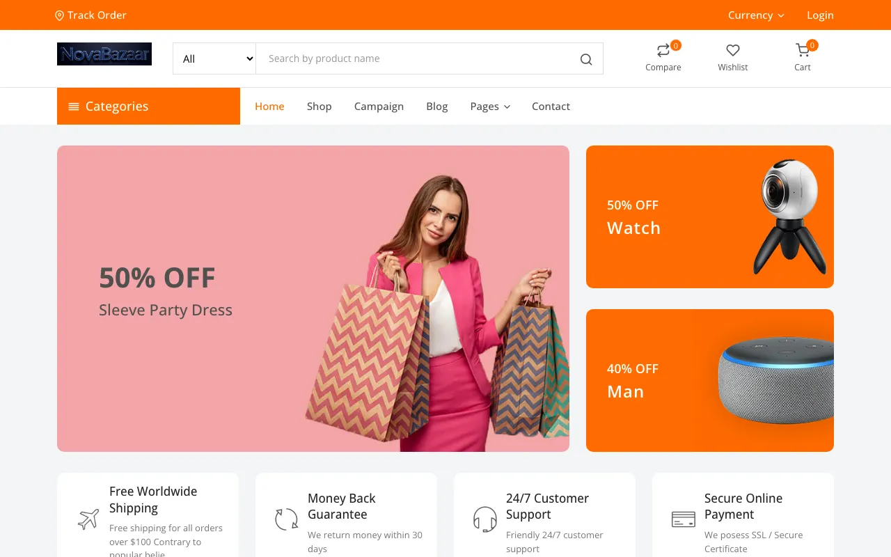 Ecommerce Platform homepage screenshot