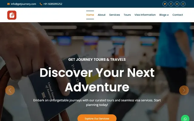GetJourney homepage screenshot