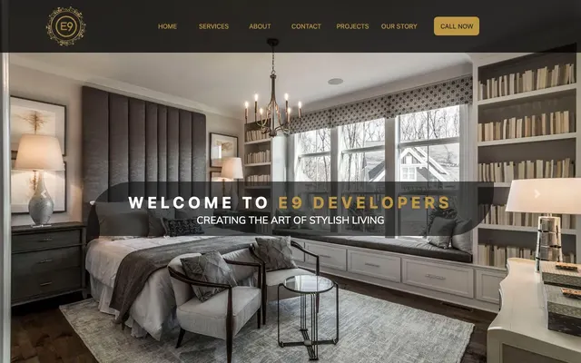 Interior Design Website homepage screenshot