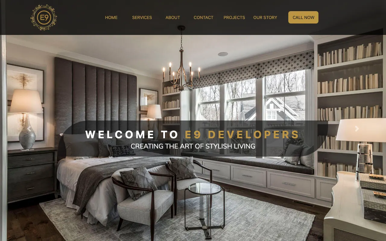 Interior Design Website homepage screenshot